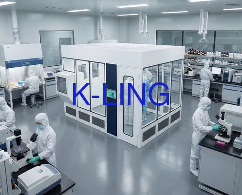 統合された天井HEPAフィルター,反静的床,ISO 5-8 清潔度レベルを持つモジュール式クリーンルームシステム
