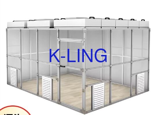 エポキシフロアと光学機器製造のためのISO 5清潔度レベルを持つ50mm厚さのモジュール式クリーンルームシステム