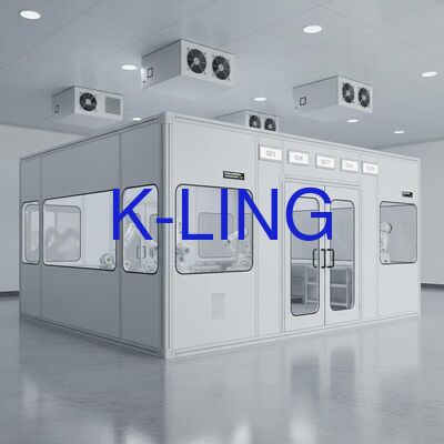 ISO5/ISO6/ISO7/ISO8 認証のモジュール式クリーンルーム,HEPAフィルターと前フィルター,および航空宇宙製造のためのPVC抗静的床